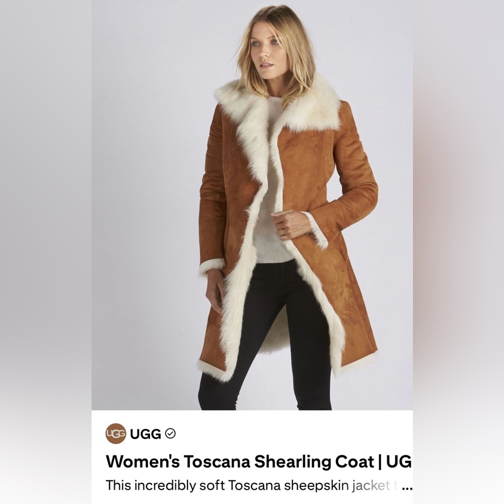 UGG Women's VANESA TOSCANA SHEARLING COAT, Native, Southwestern, Hippie